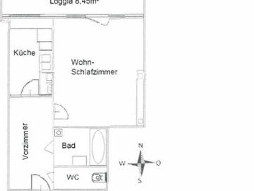1 Zimmer auf 51m² I große Loggia I gute Lage I EG I Renovierungsbedarf
