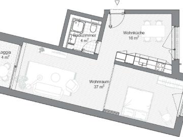 1.5 Zimmer Wohnung