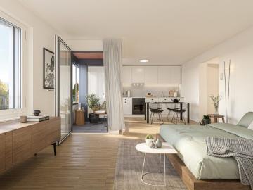 1.5 Zimmer, 35 m², 1. Stock