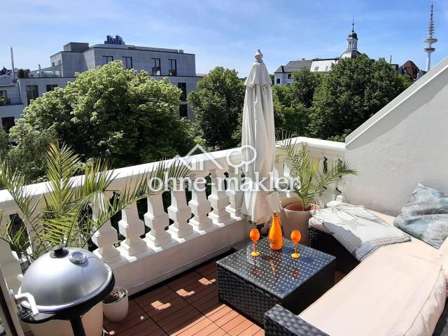1A Lage, Lage, Lage! von Privat! Sonnige, helle Penthousewohnung Rotherbaum / Gründerzeit Villa