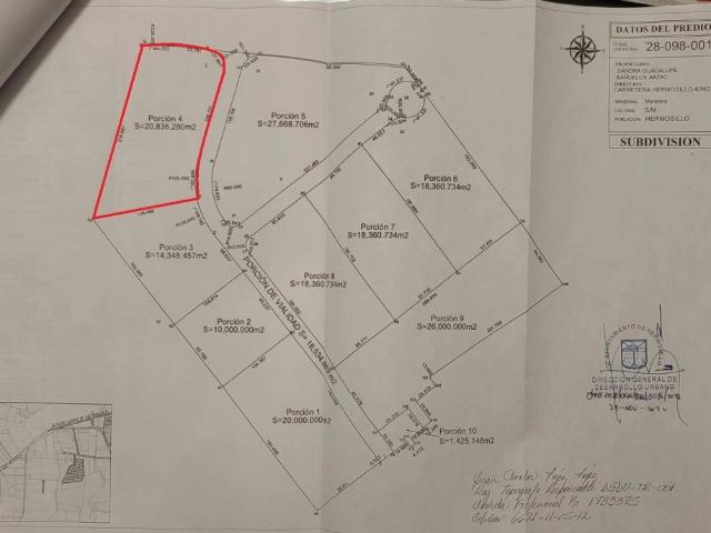 20,836.280 M2 TERRENOS EN VENTA FRACC 4 CARRET A KINO 12.6