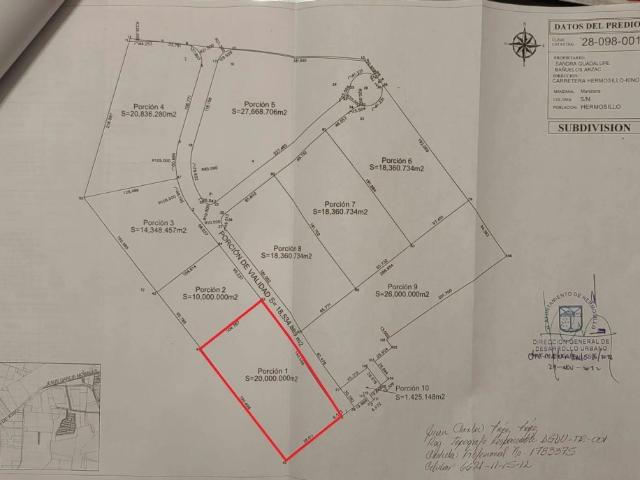 20,000 M2 TERRENOS EN VENTA FRACC 1 A BAHÍA DE KINO KM 12