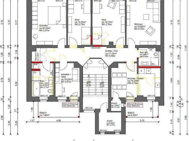 2. OG / Laminat / Wanne+Dusche+Fenster / zwei Balkon u.v.m
