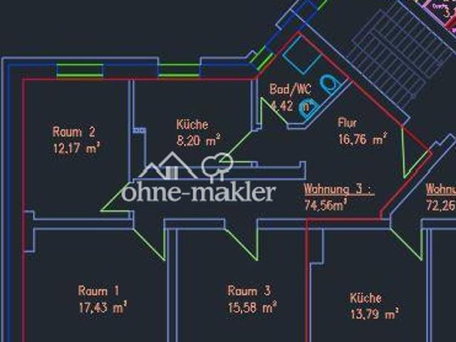 2.OG Wohnung 3 Zimmer in Hannover Limmer unbefristet