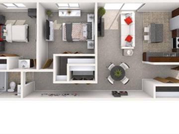 2 bed, 1 bath apartment for rent