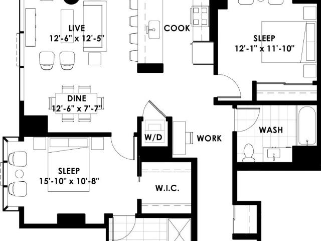 2 bedroom, Chicago IL 60606 105677620