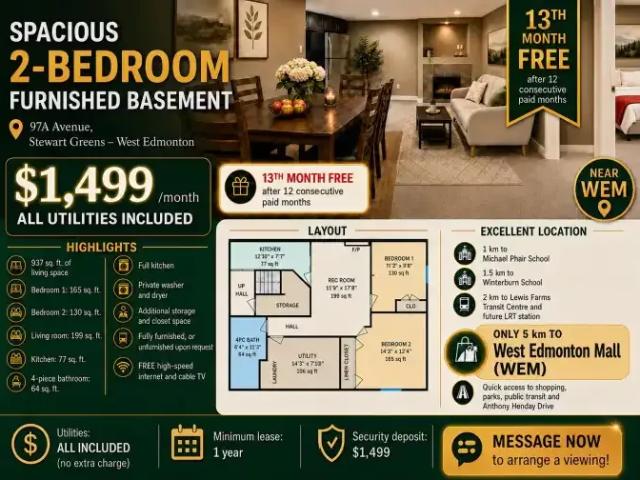 2 Bedroom Apartment Edmonton AB 105150798