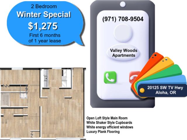 2 Bedroom Apartment for Rent at 20125 Sw Tualatin Valley Hwy #27, Aloha, OR 97003 Cooper Mountain Aloha North