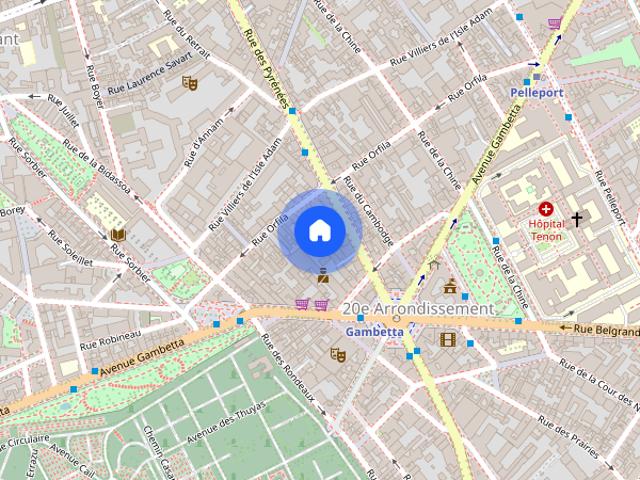 2 bedroom apartment in Gambetta, Paris