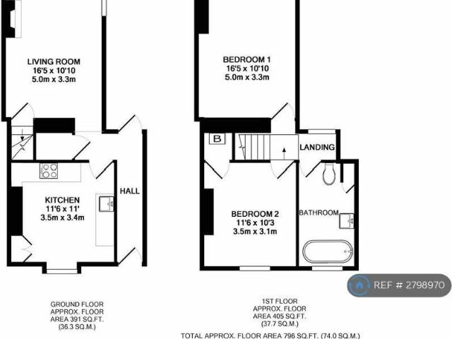2 bedroom end of terrace house to rent