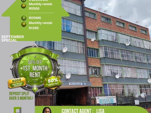 2 Bedroom Flat To Let in Yeoville