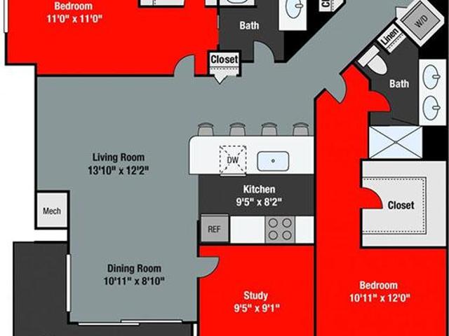 2 bedroom, Northbrook IL 60062 105747775