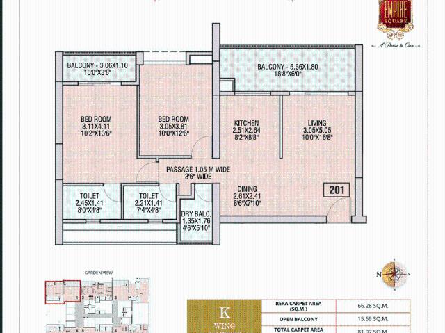 2 BHK Apartment in Chinchwad for resale Pune. The reference number is 20998259