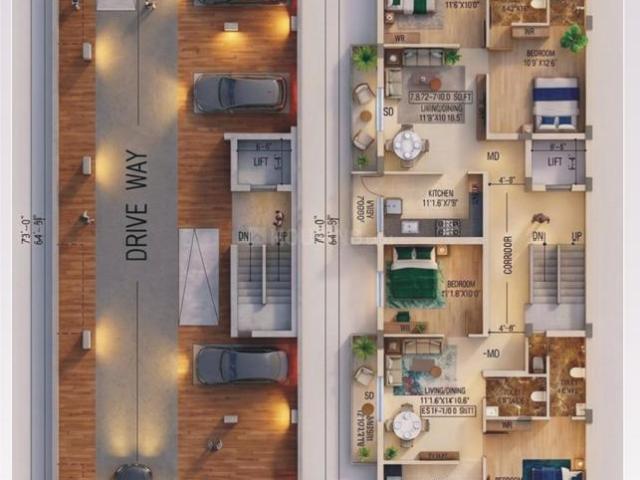 2 BHK Apartment in Ayappakkam for resale Chennai. The reference number is 20764142