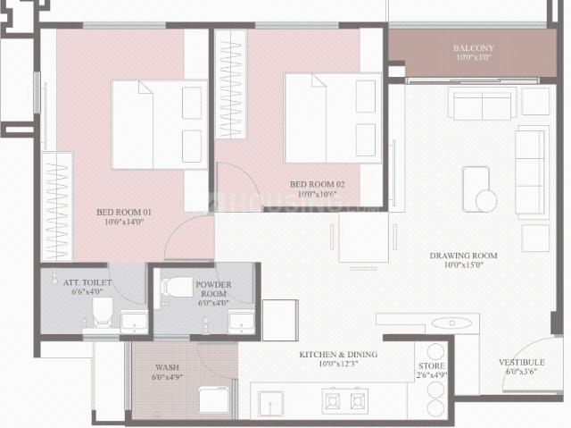 2 BHK Apartment in Bopal for resale Ahmedabad. The reference number is 20017444