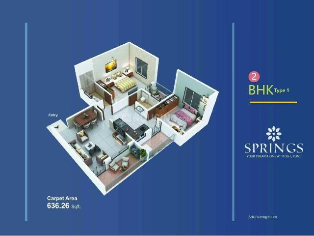 2 BHK Apartment in Moshi for resale Pune. The reference number is 21198613
