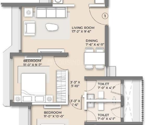 2 BHK Apartment in Mulund West for resale Mumbai. The reference number is 18923436