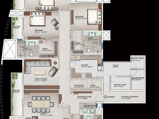 2 BHK Apartment in Sector 100 for rent Noida. The reference number is 20805435