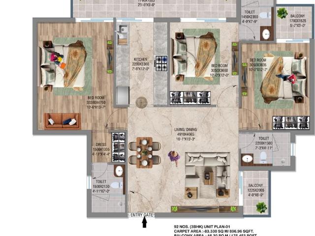 2 BHK Apartment in Sector 112 for resale Faridabad. The reference number is 20863694