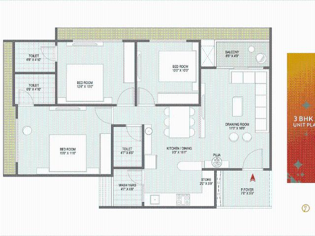 2 BHK Apartment in Shela for resale Ahmedabad. The reference number is 19456269