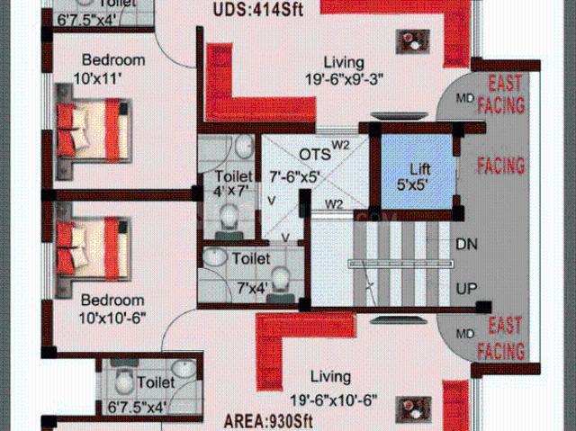 2 BHK Apartment in Perambur for resale Chennai. The reference number is 14769004