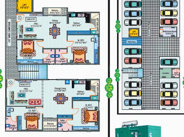 2 BHK Apartment in Qutub Shahi Tombs for resale Hyderabad. The reference number is 21344269