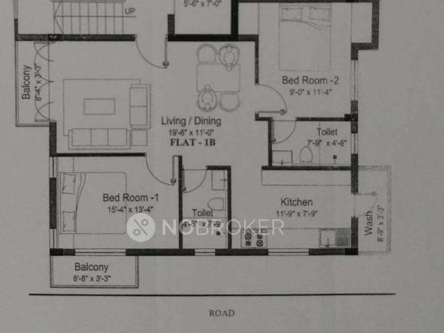 2 BHK Flat In Gatala Vasantham Manor, Velachery for Rent In Velachery