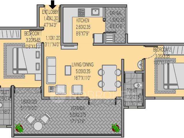 2 BHK Flat In Sun City Ambegaon Phase i for Rent In Ambeg