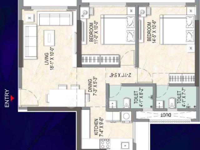 2 BHK Flat In Samrat Alfred Splendour For Sale In Malad West