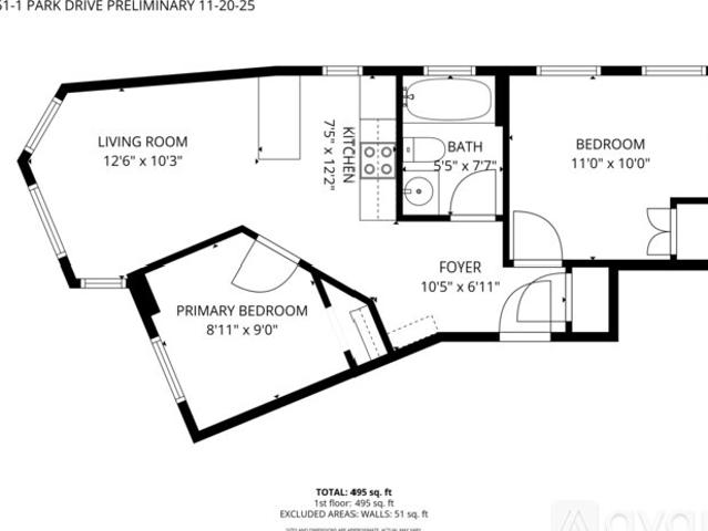 2 BR, 1.5 BA Apartment 151 Park Dr, Unit 1, Boston, MA 02215