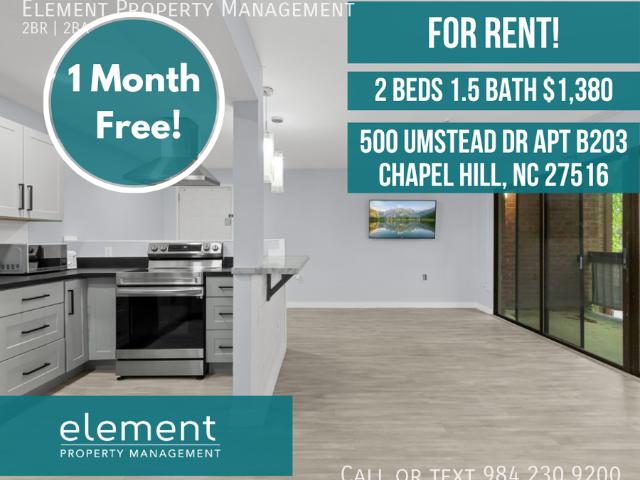 2 BR, 1.5 BA Apartment 500 Umstead Drive Apartment B203, Chapel Hill, NC 27516