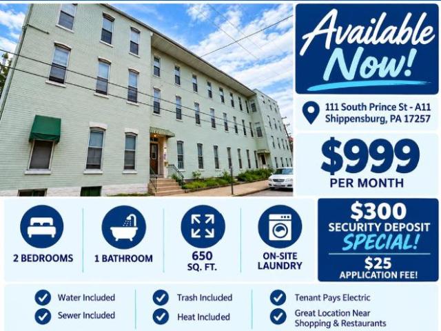 2 Br, 1 bath, Apartment 111 South Prince Street
