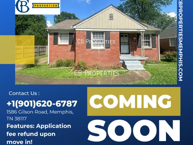 2 BR, 1 BA Apartment 1586 Gilson Rd, Memphis, TN 38117