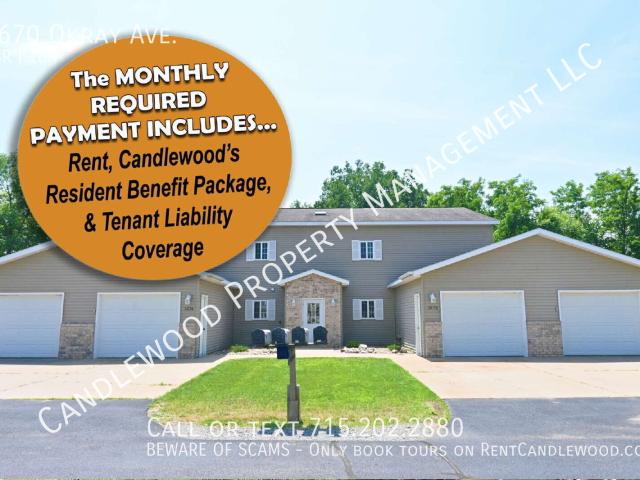 2 BR, 1 BA Apartment 1670 Okray Ave Plover, WI 54467