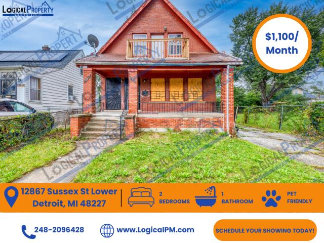 2 BR, 1 BA Apartment 12867 Sussex St, Detroit, MI 48227