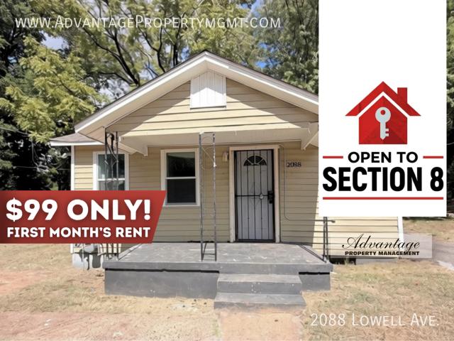 2 BR, 1 BA Apartment 2088 Lowell Ave Memphis, TN 38114