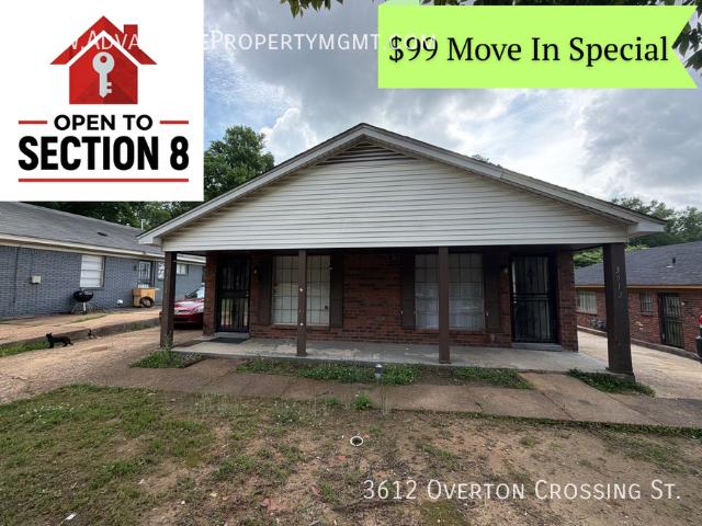 2 BR, 1 BA Apartment 3612 Overton Crossing St Memphis, TN 38127