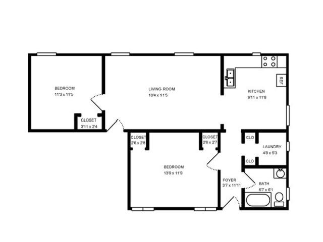 2 BR, 1 BA Apartment 409 W. Bancroft St Toledo, OH 43620