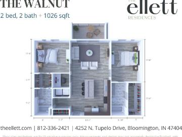 2 BR, 2 BA Apartment 4252 North Tupelo Drive Unit 304, Bloomington, IN 47404