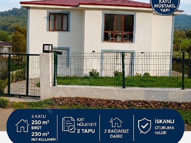 2 KAT, İSKANLI KAT MÜLKİYETLİ MÜSTAKİL EV VE 2074 M ARSASI %40 İMARLI