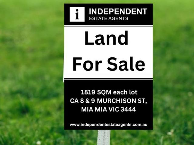 2 lots for Sale 1819 M2 Each CA 8 and 9 Heathcote Redesdale Road Mia Mia