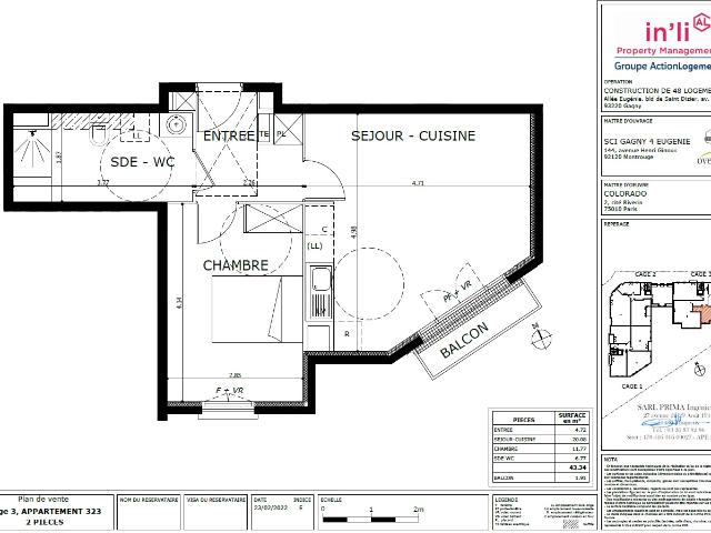 2 pièces · 43.34 m²