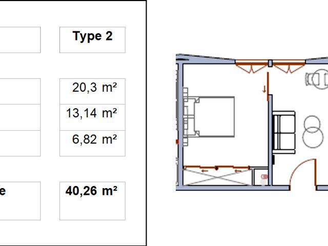 2 pièces · 40.26 m²
