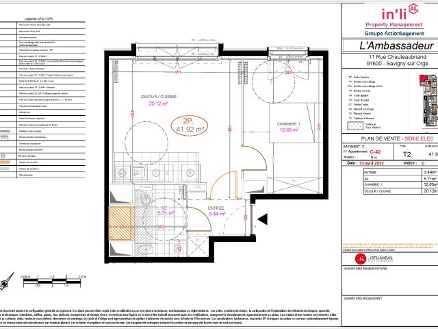 2 pièces · 41.92 m²