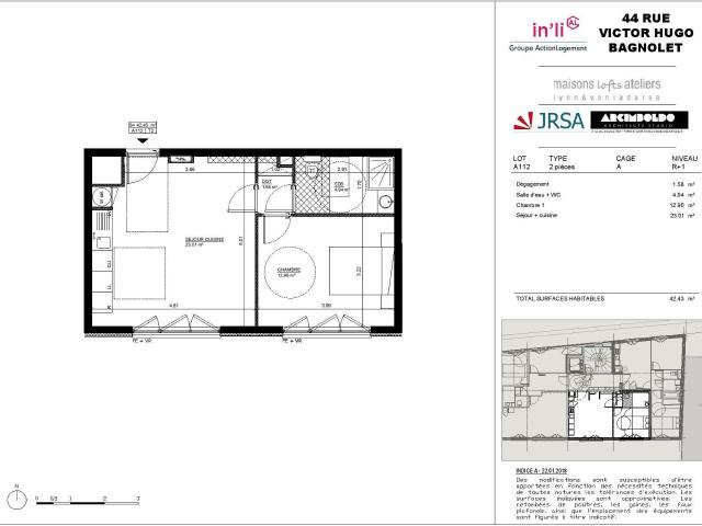 2 pièces · 42.43 m²