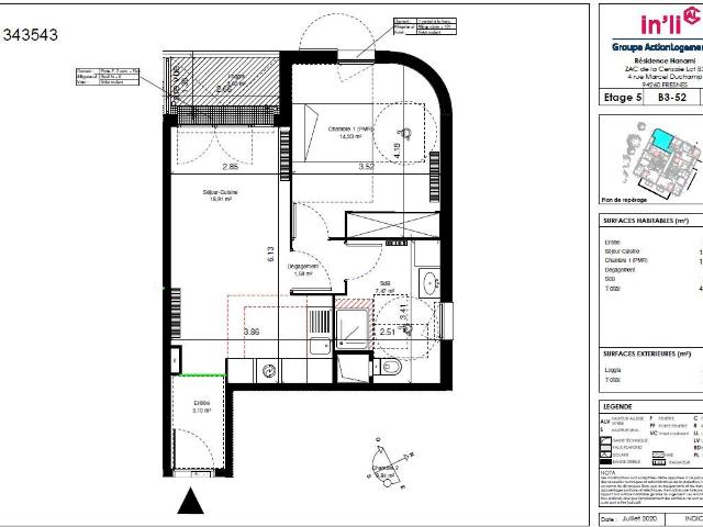 2 pièces · 45.39 m²