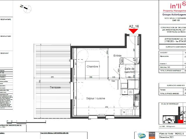 2 pièces · 46.8 m²