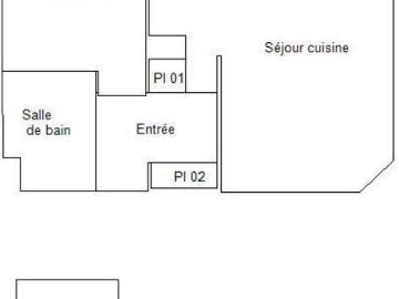 2 pièces 37,7 m² 3ème étage Colocation non autorisée