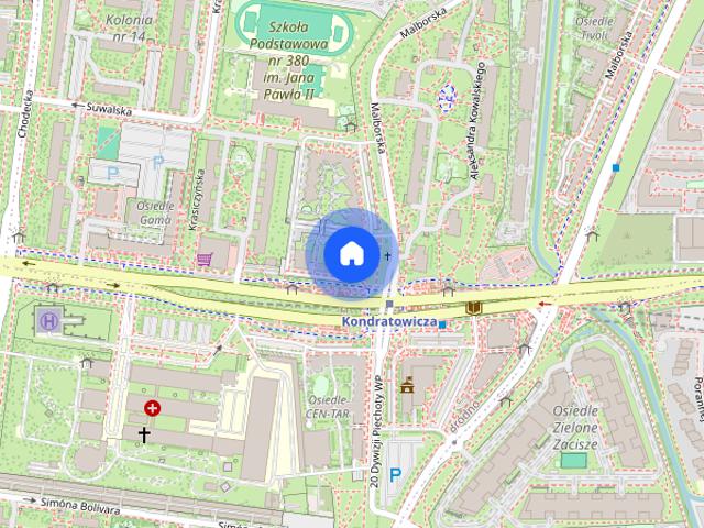 2 pokoje, 60 m², Metro Kondratowicza, klimatyzacja, Malborska 1