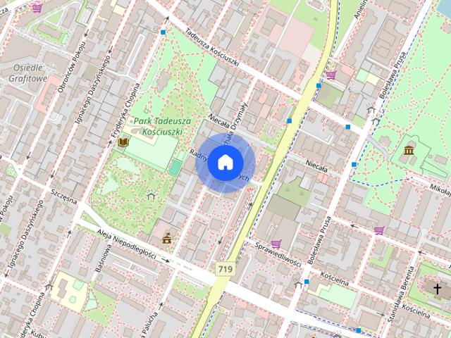 2 pokoje przy ul. Radnych centrum, park, garaż
